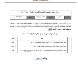 انعقاد الجمعية العمومية (عادية) رقم (1) لعام 2023م